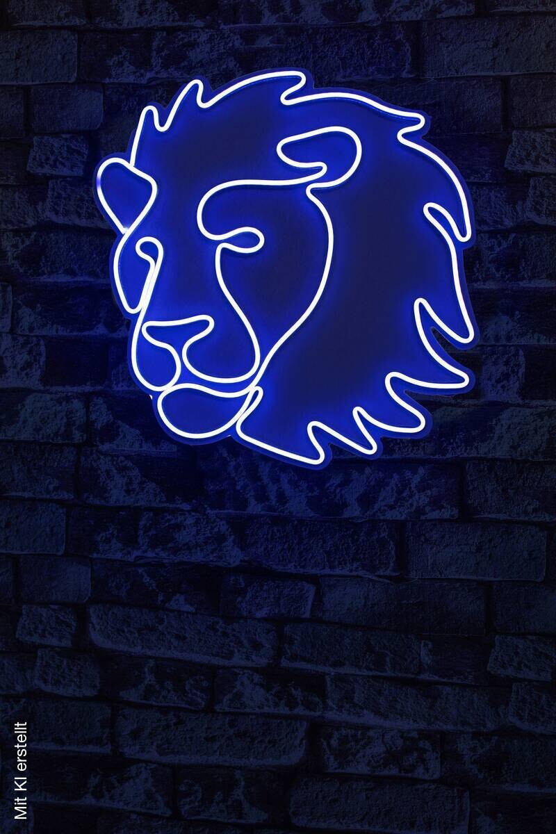 Opviq LED-Wandleuchte blau PVC B/H/T/L: ca. 32x35x3x32 cm