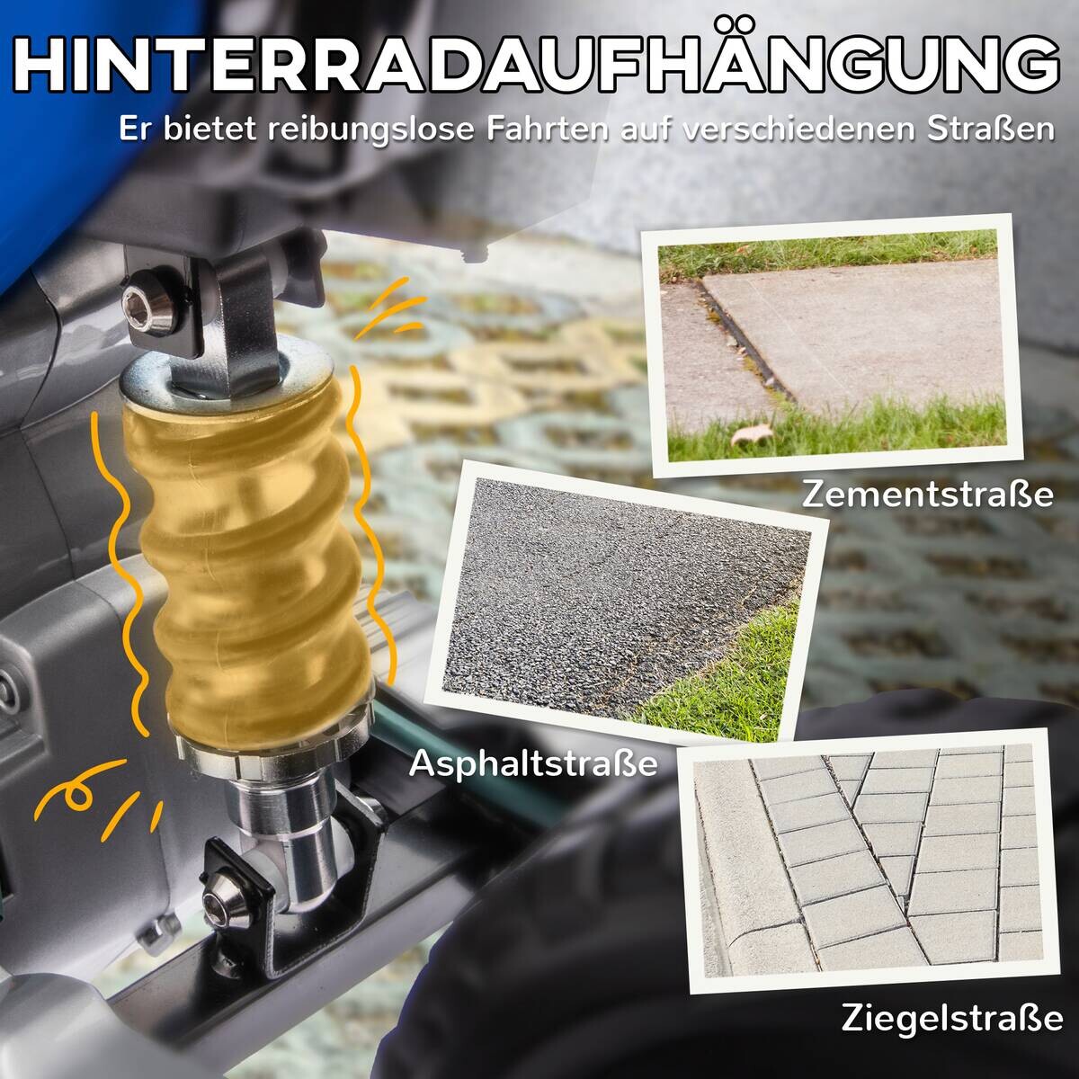 AIYAPLAY Kinder-Elektromotorrad blau B/H/L: ca. 56x70x107 cm