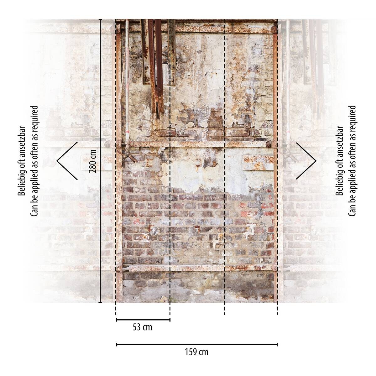 Livingwalls Fototapete Steinoptik beige braun creme B/L: ca. 280x159 cm