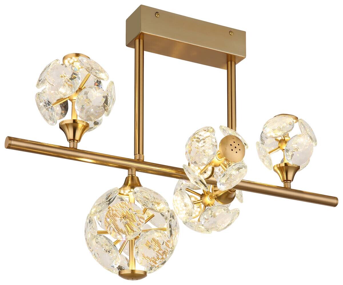 GLOBO Deckenleuchte klar gold Metall B/H/T/L: ca. 31x45x61x61 cm 1 Brennstellen