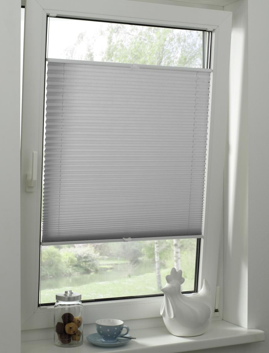 Boviva Spannplissee silber 100% Polyester B/L: ca. 100x130 cm