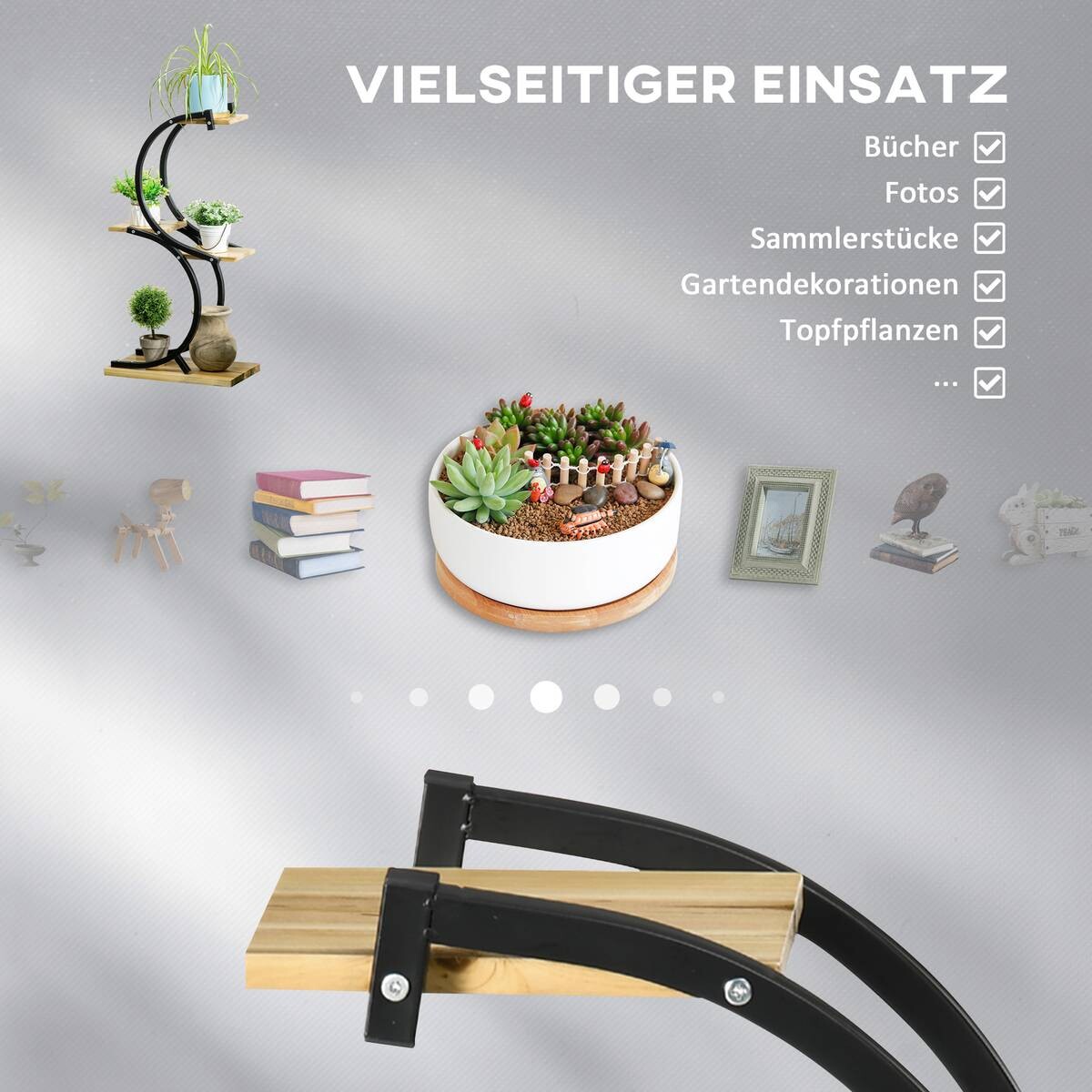 Outsunny Blumenständer natur Holz B/H/L: ca. 25x91x46 cm