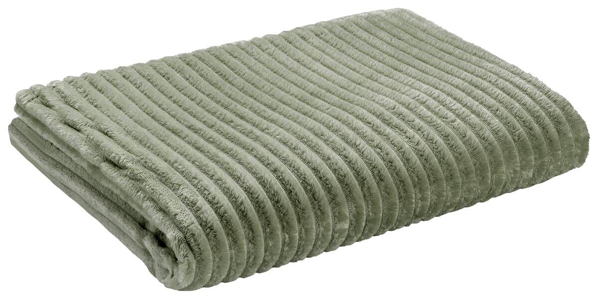 POCOline Flanelldecke Cord grün 100% Polyester B/L: ca. 140x180 cm