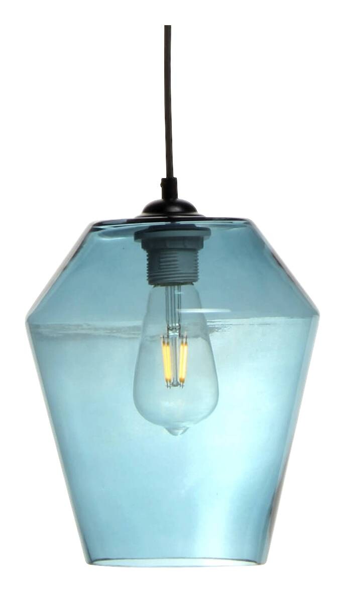 Kayoom Pendelleuchte Planta blau Glas B/H/L: ca. 21x30x21 cm E27 1 Brennstellen