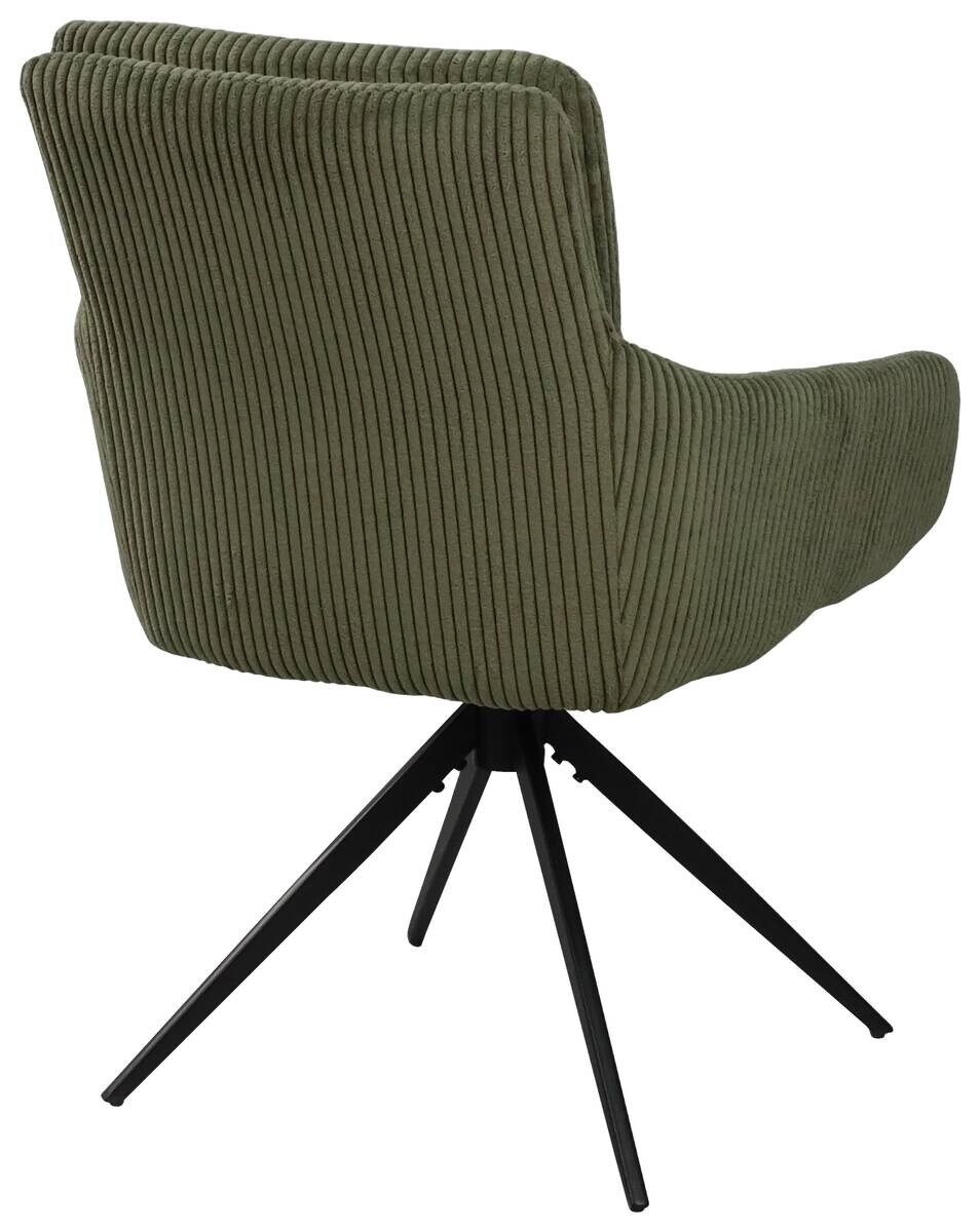 Armlehnstuhl Cliff grün Kord B/H/T: ca. 58x90x69 cm