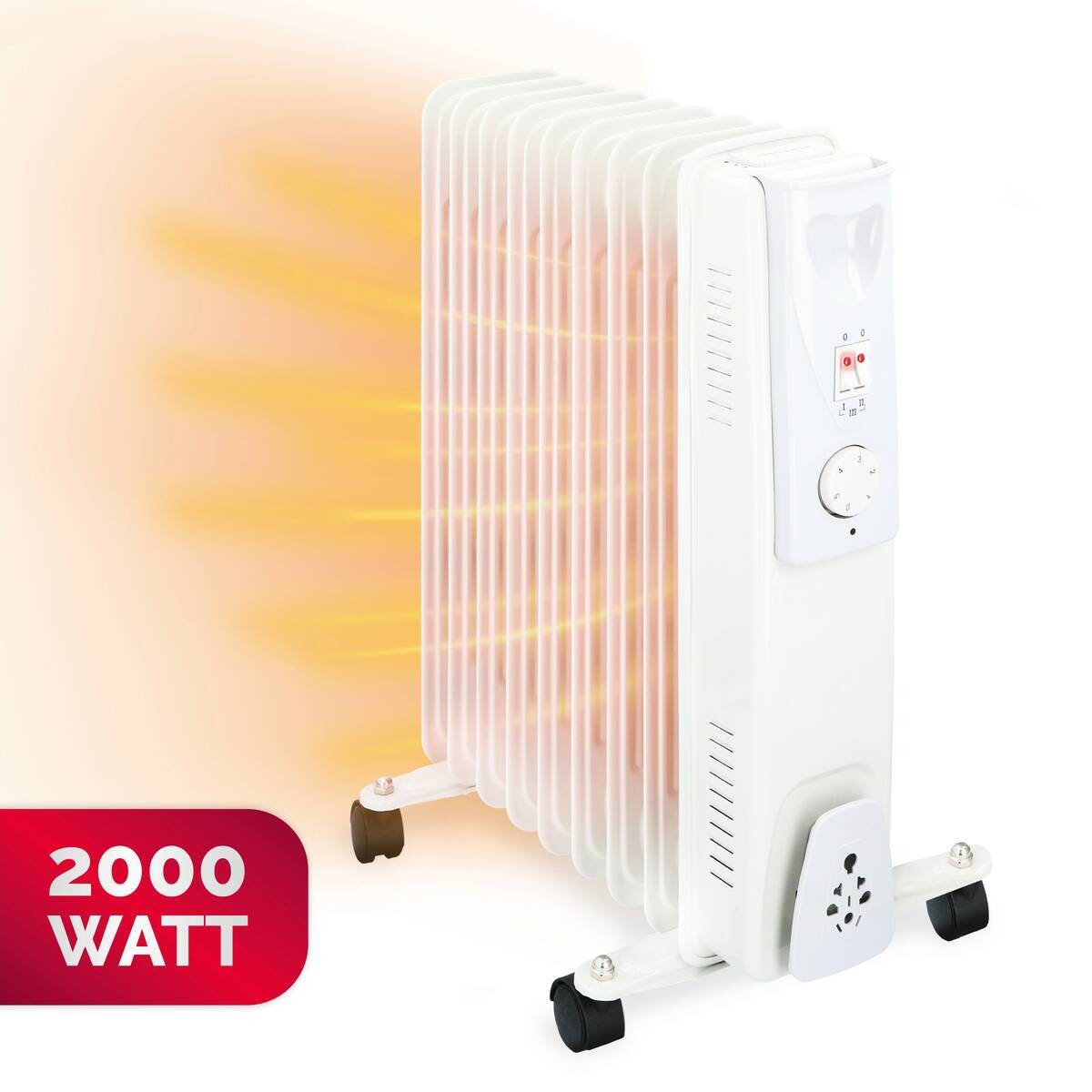 Ölradiator weiß Metall B/H/T: ca. 40x55x23,5 cm ca. 2000 W