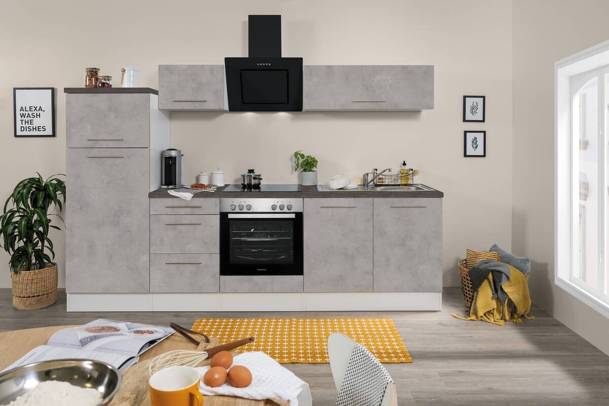 Respekta Küchenblock Amanda Beton Optik B/H/T: ca. 210x200x60 cm