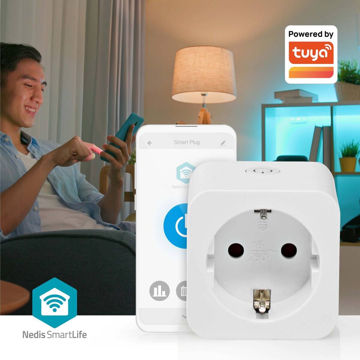 Nedis Smart-Stecker weiß Kunststoff B/H/L: ca. 5,47x8,25x5,47 cm