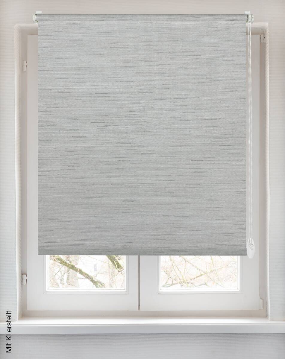 Boviva Klebe-/Klemmrollo Lino Silbergrau B/L: ca. 45x150 cm