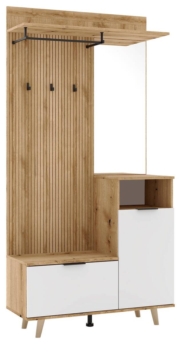 Garderobe NORDIC Eiche Evoke Oak Nachbildung weiß B/H/T: ca. 100x204x40 cm