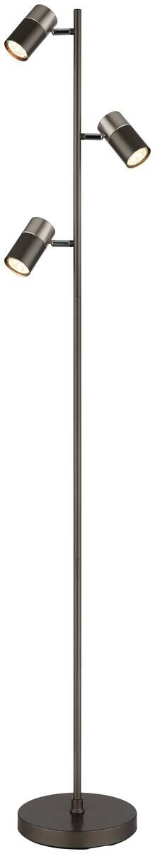 GLOBO Stehleuchte schwarz Metall H/D: ca. 154x23 cm GU10 3 Brennstellen