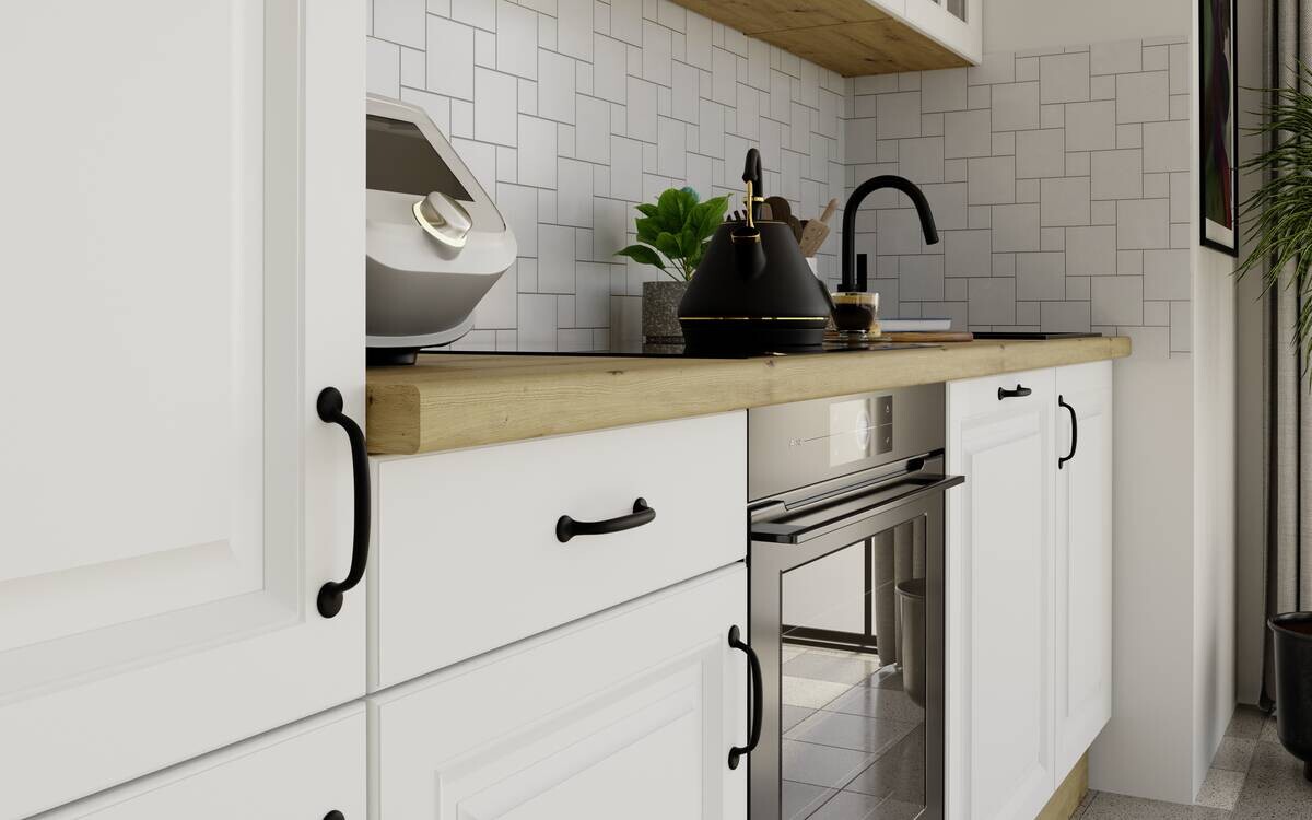 Küchenblock Stina weiß B/H/T: ca. 280x219x60 cm