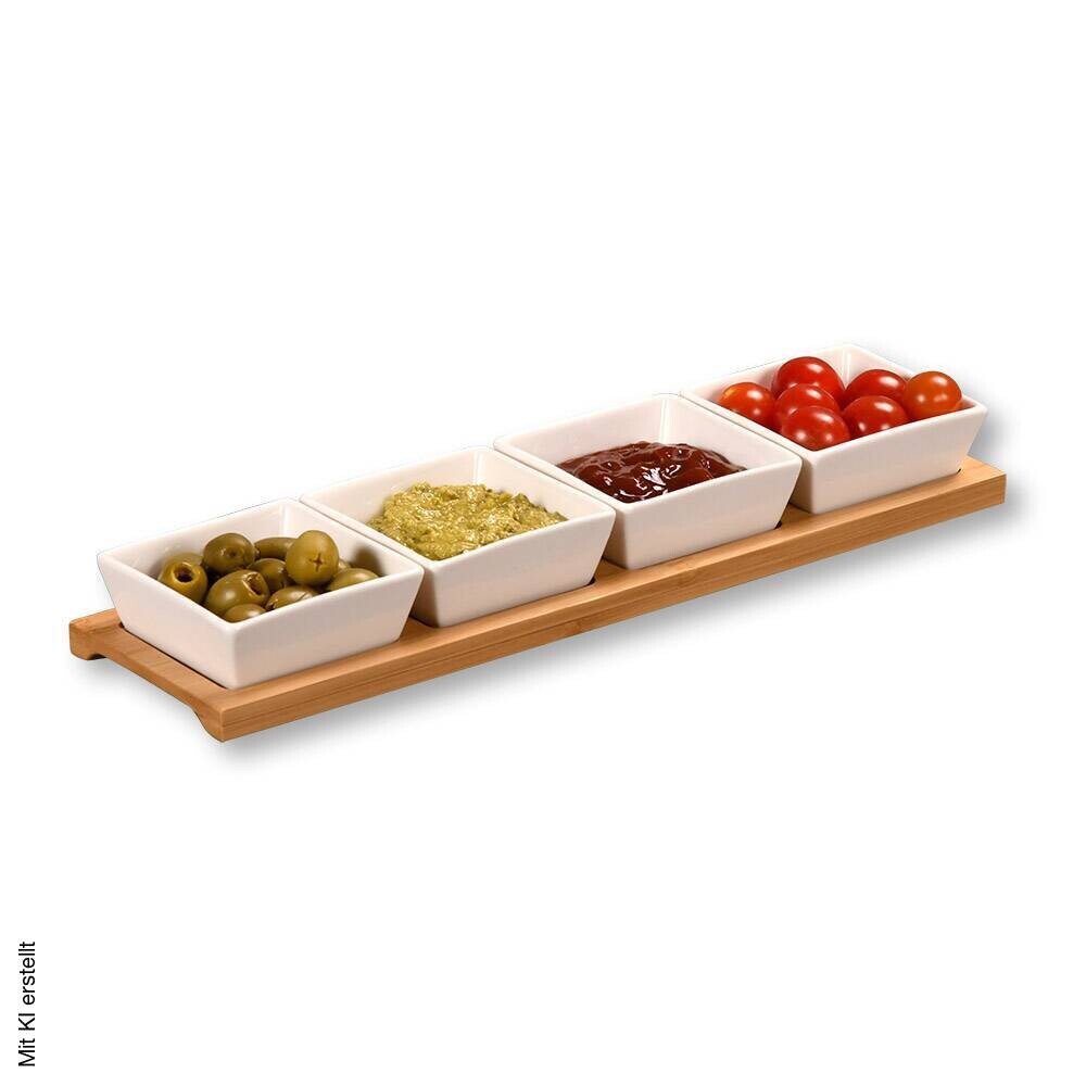 Kesper Dippschalenset natur Porzellan B/H/L: ca. 9,4x35x5 cm
