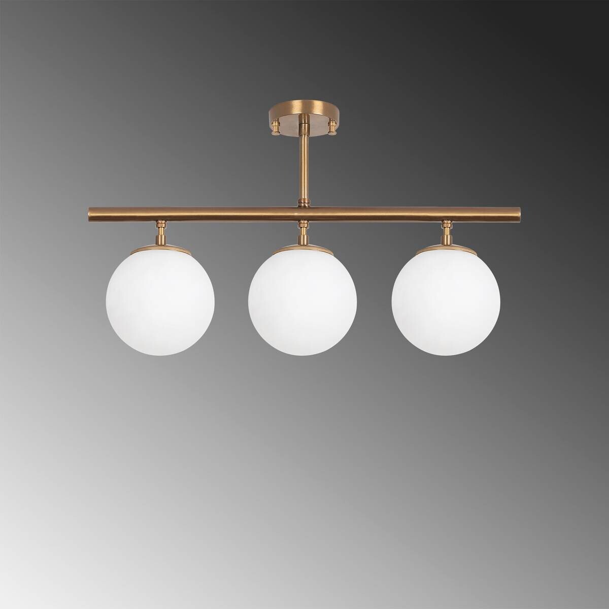 Opviq Deckenleuchte Atmaca bronze Glas Metall B/H/T/L/D: ca. 15x37x15x60x15 cm E14 3 Brennstellen