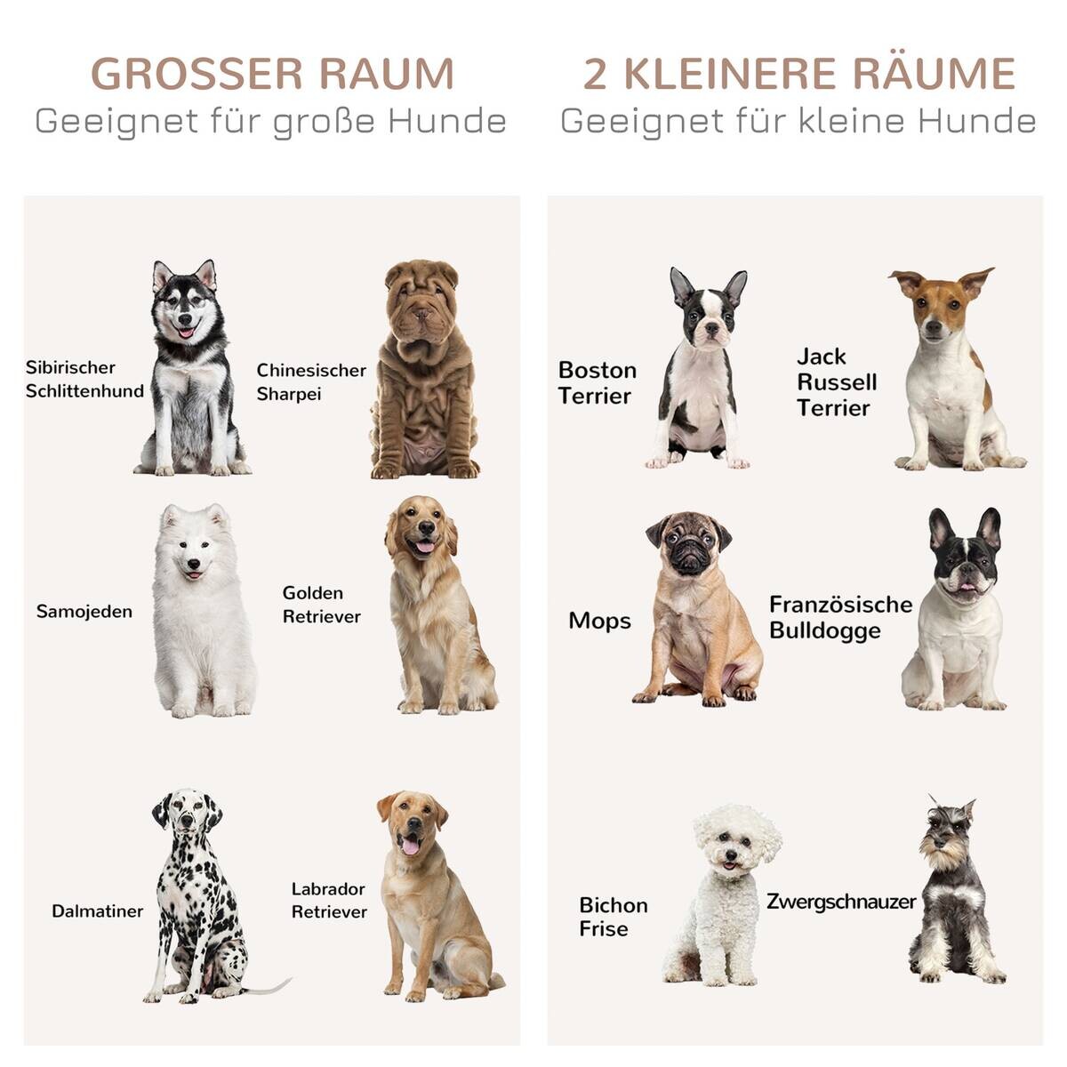 PawHut Hunde-Zubehör Eiche Polypropylen B/H/L: ca. 60x120x88,5 cm