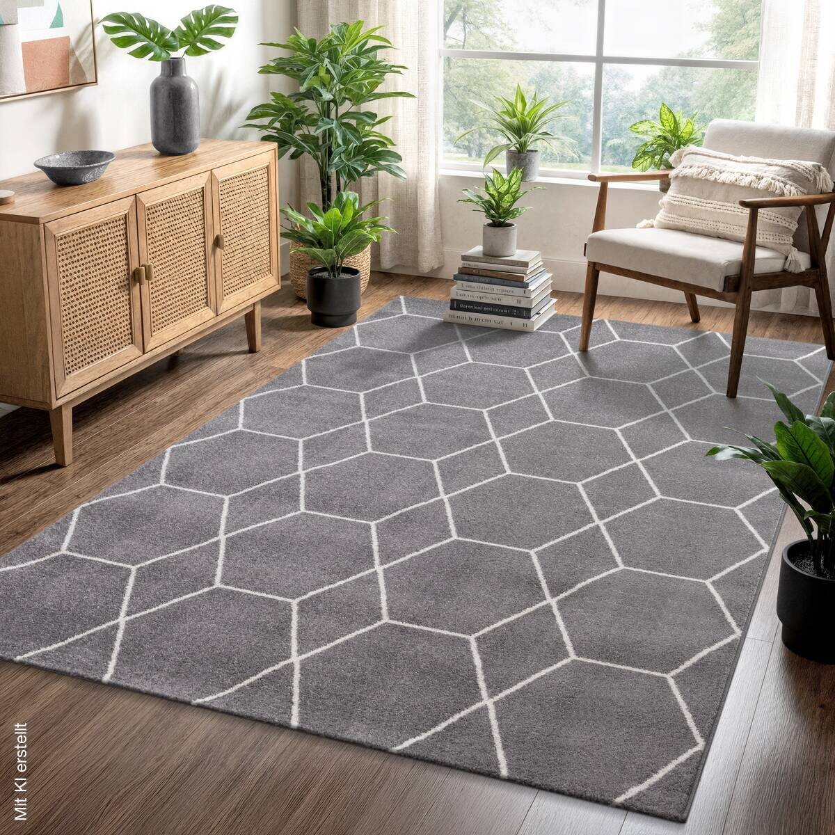 Sanat Teppich Trellis grau B/L: ca. 140x200 cm