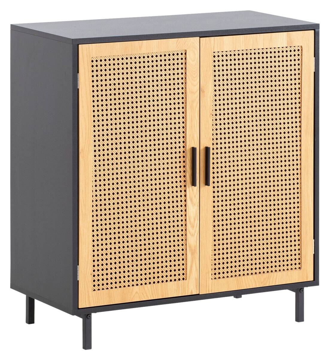 Sideboard schwarz Eiche Optik B/H/T: ca. 80x86,5x40 cm