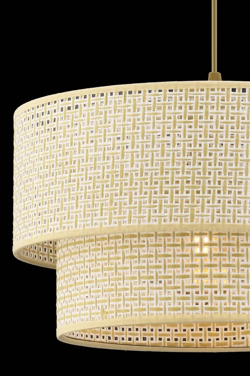 Opviq Pendelleuchte Echo creme Baumwolle B/H/T/L/D: ca. 30x65x30x30x30 cm E27 1 Brennstellen