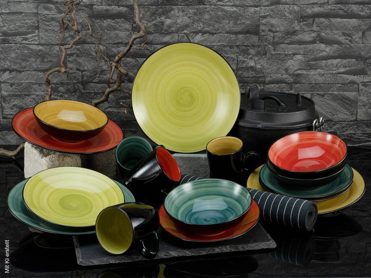 CreaTable Kombiservice Samoa multicolor Keramik 16 tlg.