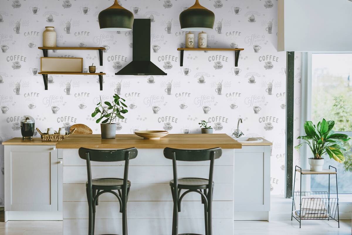 Vliestapete Coffee grau B/L: ca. 53x1005 cm