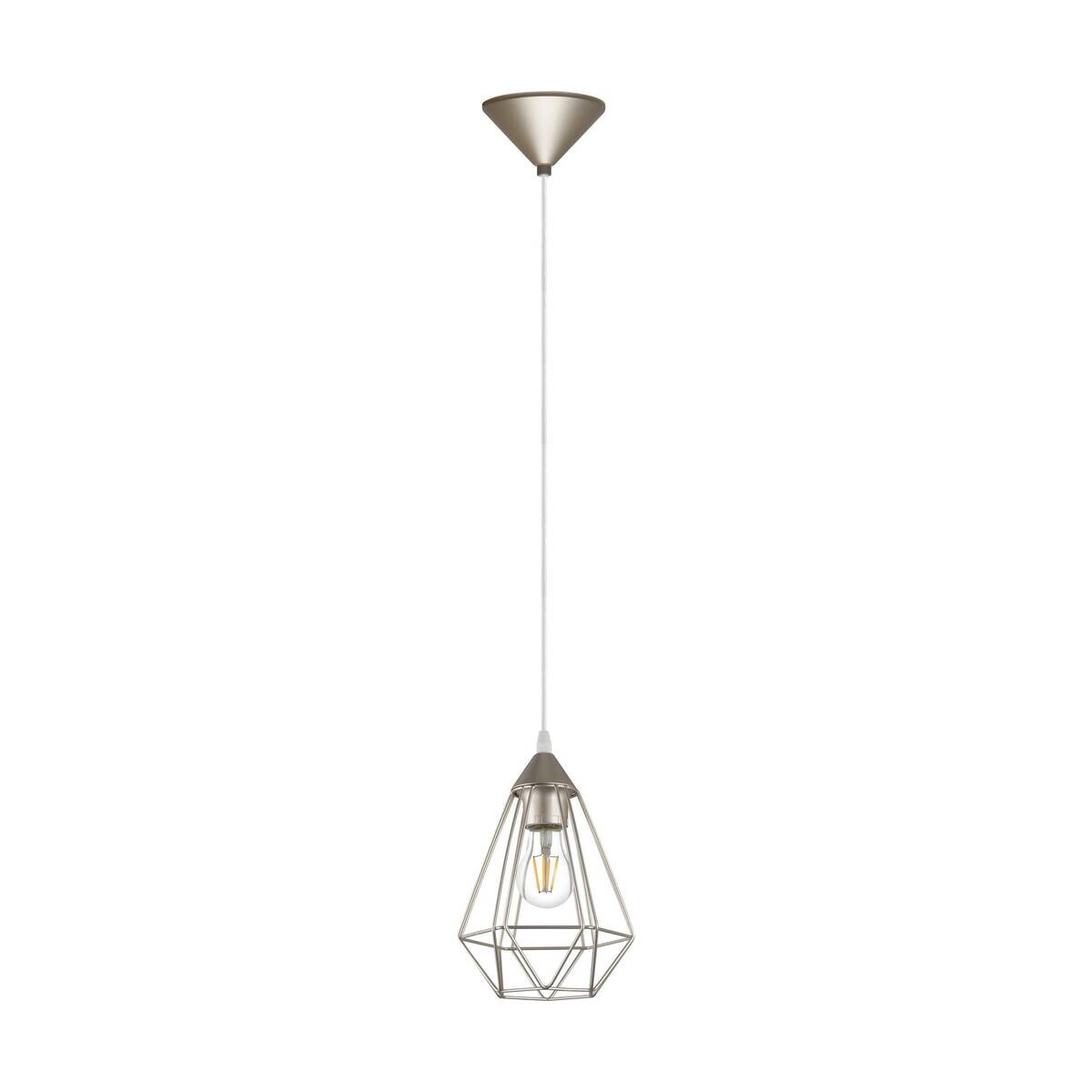 Eglo Pendelleuchte Chrom Kunststoff Metall B/H/L: ca. 17,5x110x17,5 cm E27 1 Brennstellen