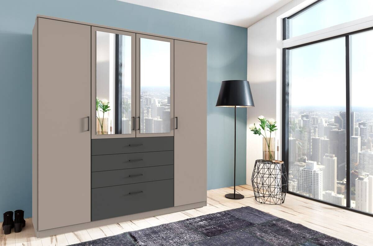 Kleiderschrank Cottbus Sahara grau B/H/T: ca. 180x199x58 cm