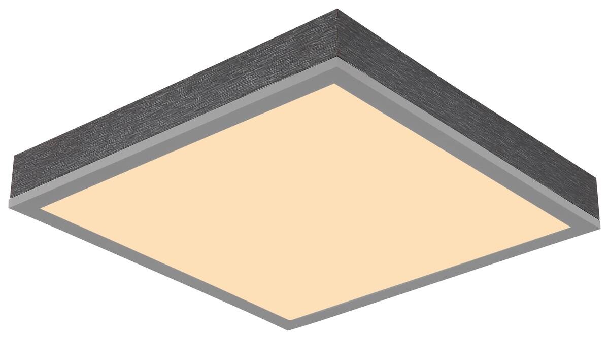 GLOBO LED-Deckenleuchte DORO 416080AD1 silber Opal MDF Aluminium B/H/L: ca. 30x6x30 cm 1 Brennstellen