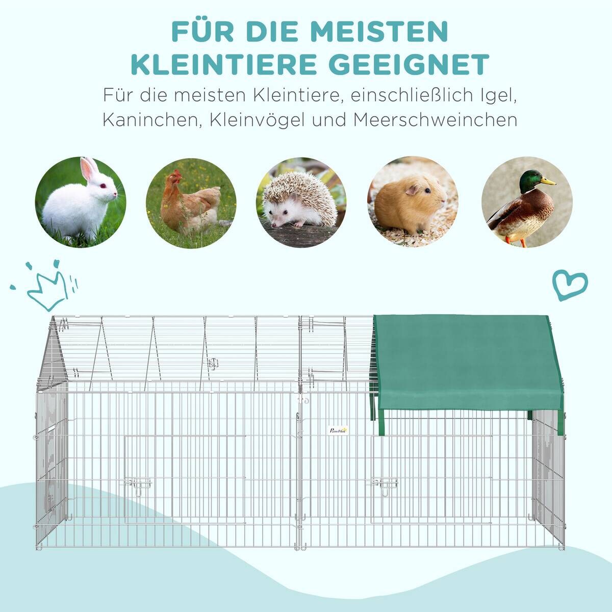 PawHut Gehege grün Polypropylen B/H/L: ca. 103x220x103 cm