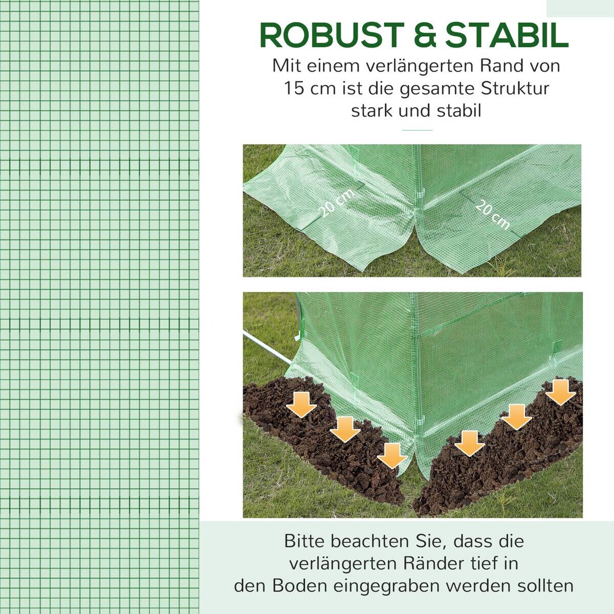 Outsunny Ersatzfolie grün Polyethylen B/H/L: ca. 300x200x300 cm