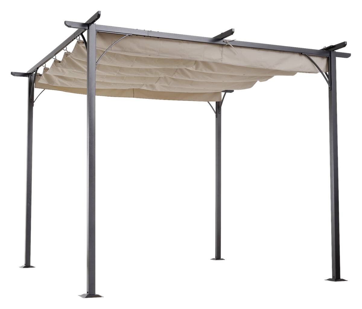 Outsunny Pergola schwarz Metall B/H/L: ca. 300x230x300 cm