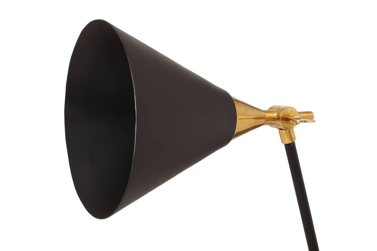 Kayoom Tischleuchte schwarz gold Eisen Messing Aluminium B/H/L: ca. 16x76x50 cm E27 1 Brennstellen