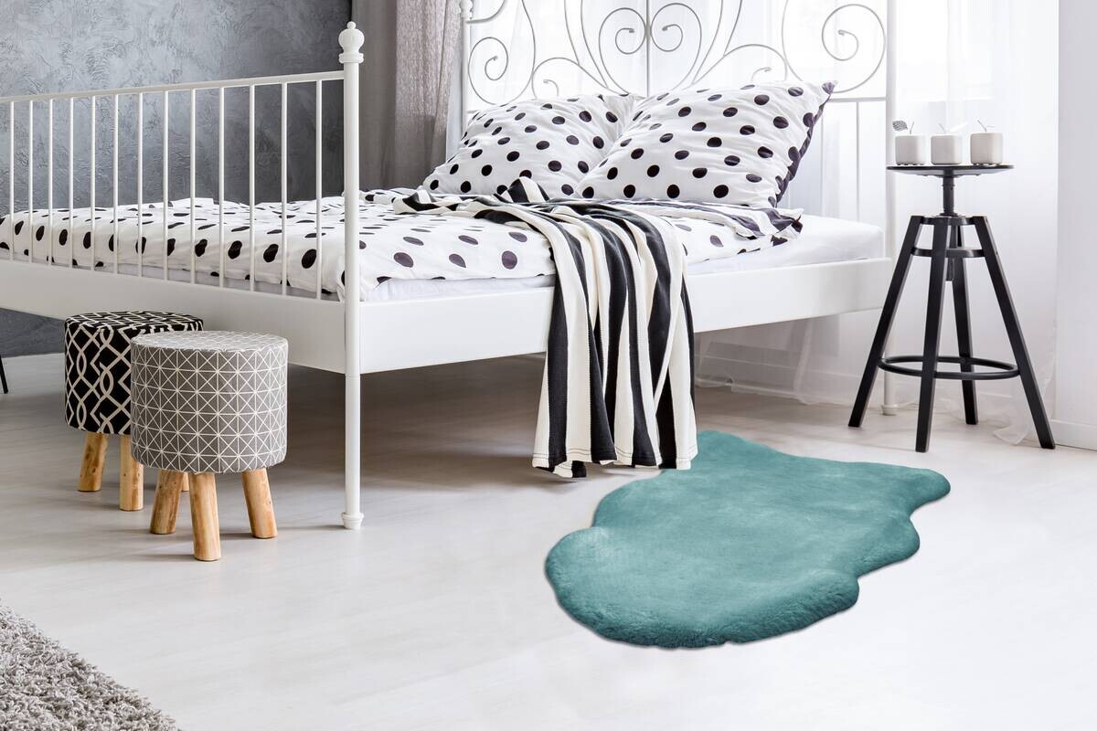 Arte Espina Hochflorteppich Rabbit Sheepskin 225 hellblau B/H/L: ca. 60x3,5x90 cm