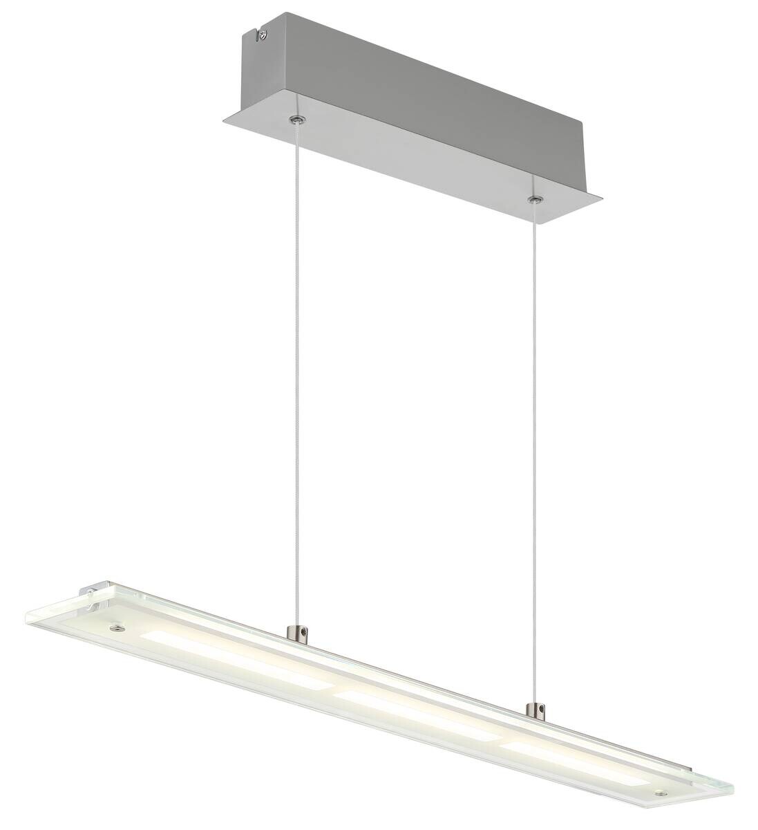 GLOBO Pendelleuchte nickel matt klar Metall Glas B/H/L: ca. 9x150x64 cm 1.0 Brennstellen