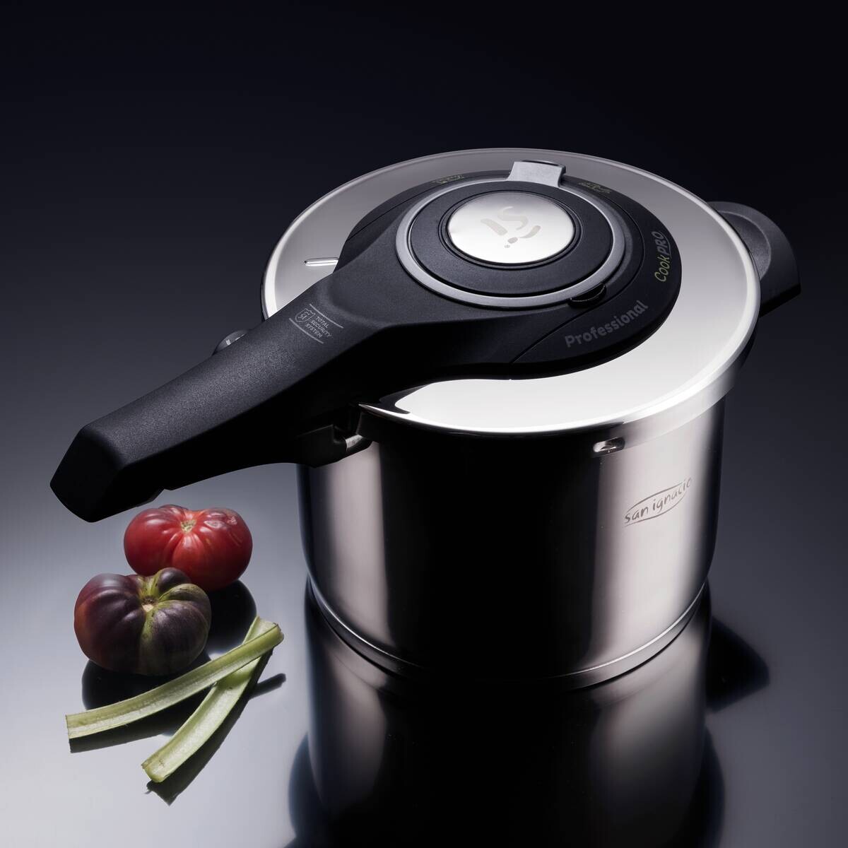 SAN IGNACIO Schnellkochtopf PRO silber Edelstahl D: ca. 22 cm