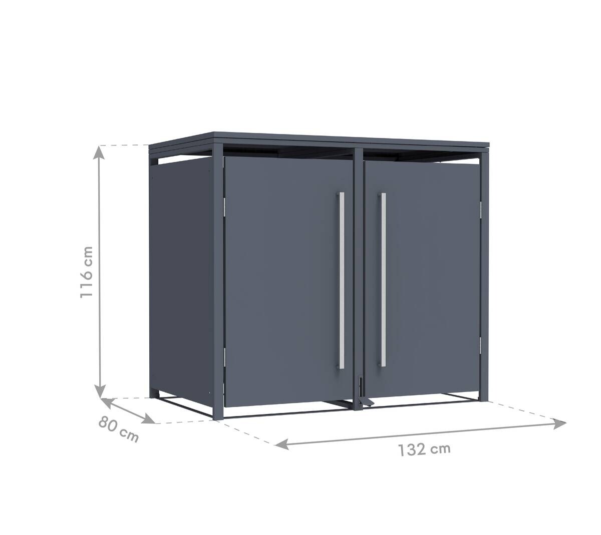 Westmann Mülltonnenbox Pedura anthrazit B/H/L: ca. 132x116x80 cm