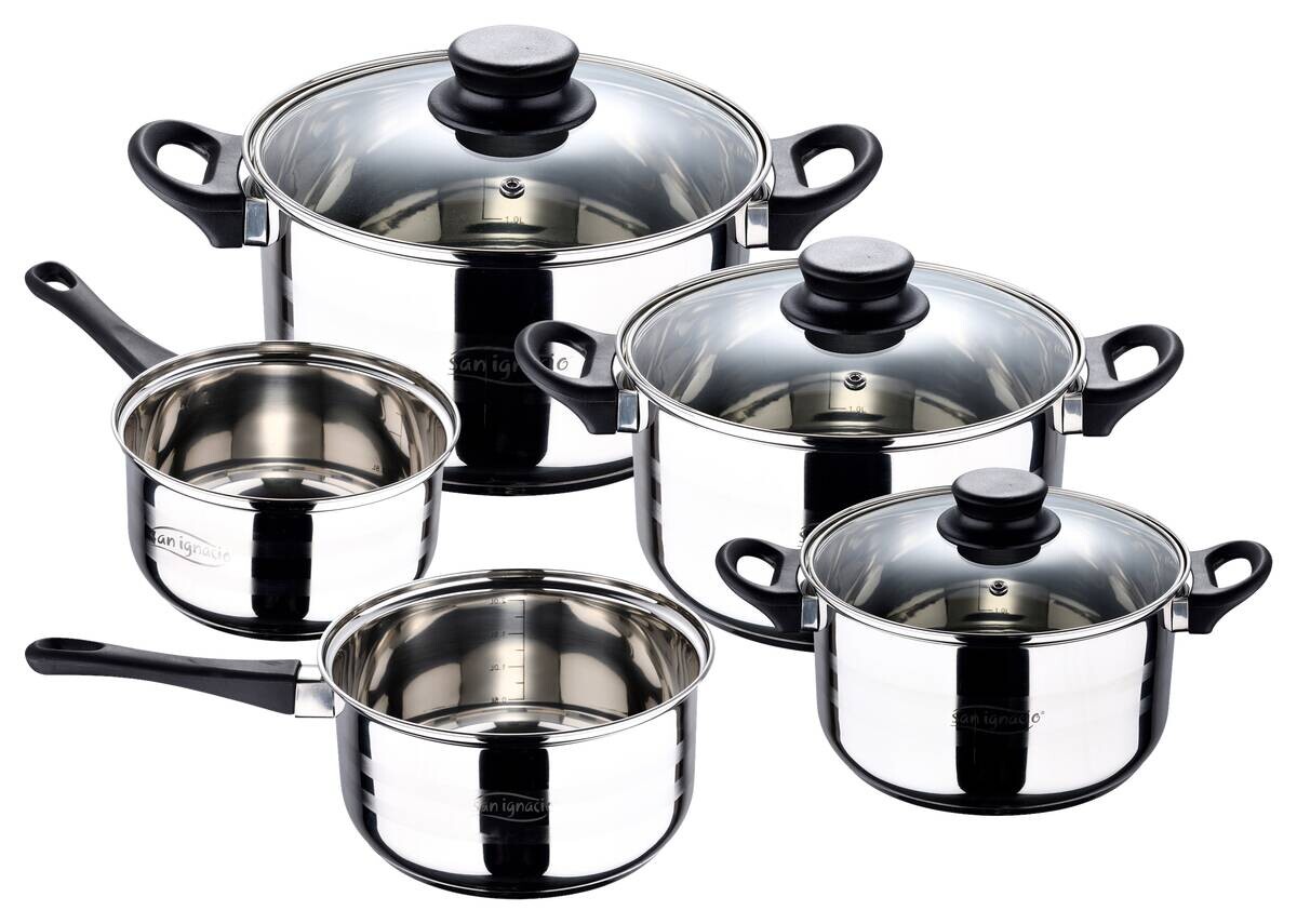 SAN IGNACIO Topfset TOLEDO silber Edelstahl 8 tlg.