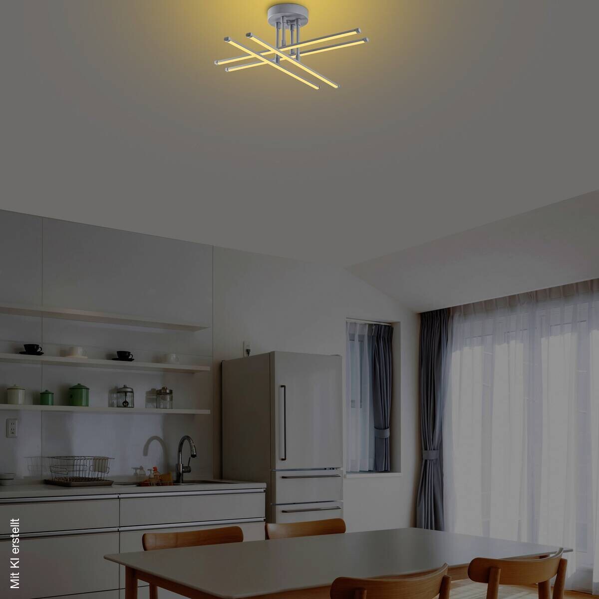 Opviq LED-Deckenleuchte grau B/H/T: ca. 61x22x61 cm
