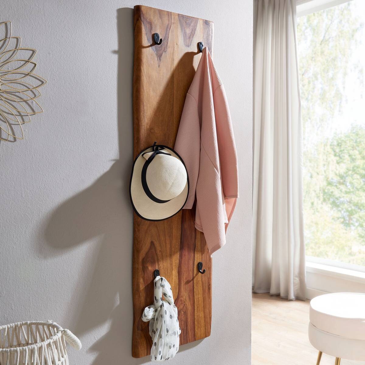 Wandgarderobe rosenholz Nachbildung B/H/T: ca. 40x140x7 cm