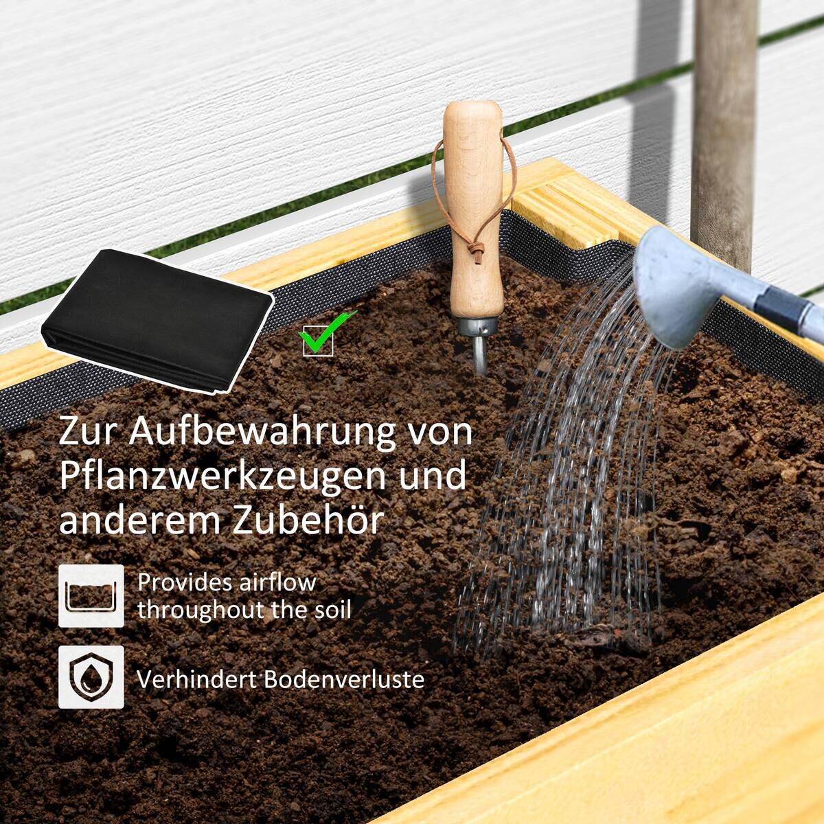 Outsunny Hochbeet natur B/H/L: ca. 30x70,5x100 cm