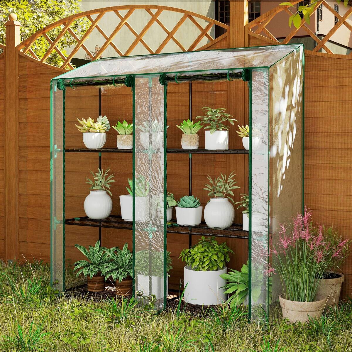 Outsunny Gewächshaus B/H/T/L: ca. 46x151x46x143 cm transparent