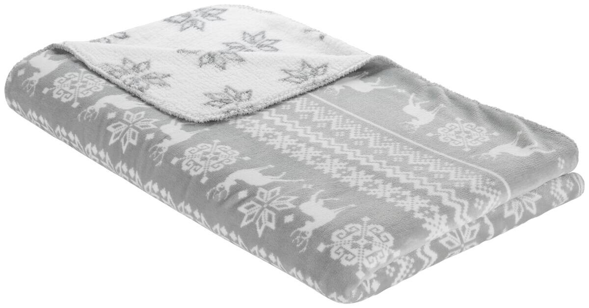 Wohndecke silber Polyester B/L: ca. 150x200 cm