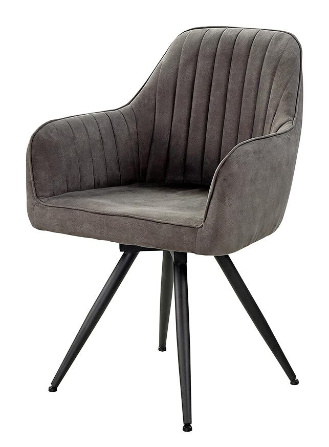 Armlehnstuhl grau Vintage Microfaser B/H/T: ca. 58x85x55 cm