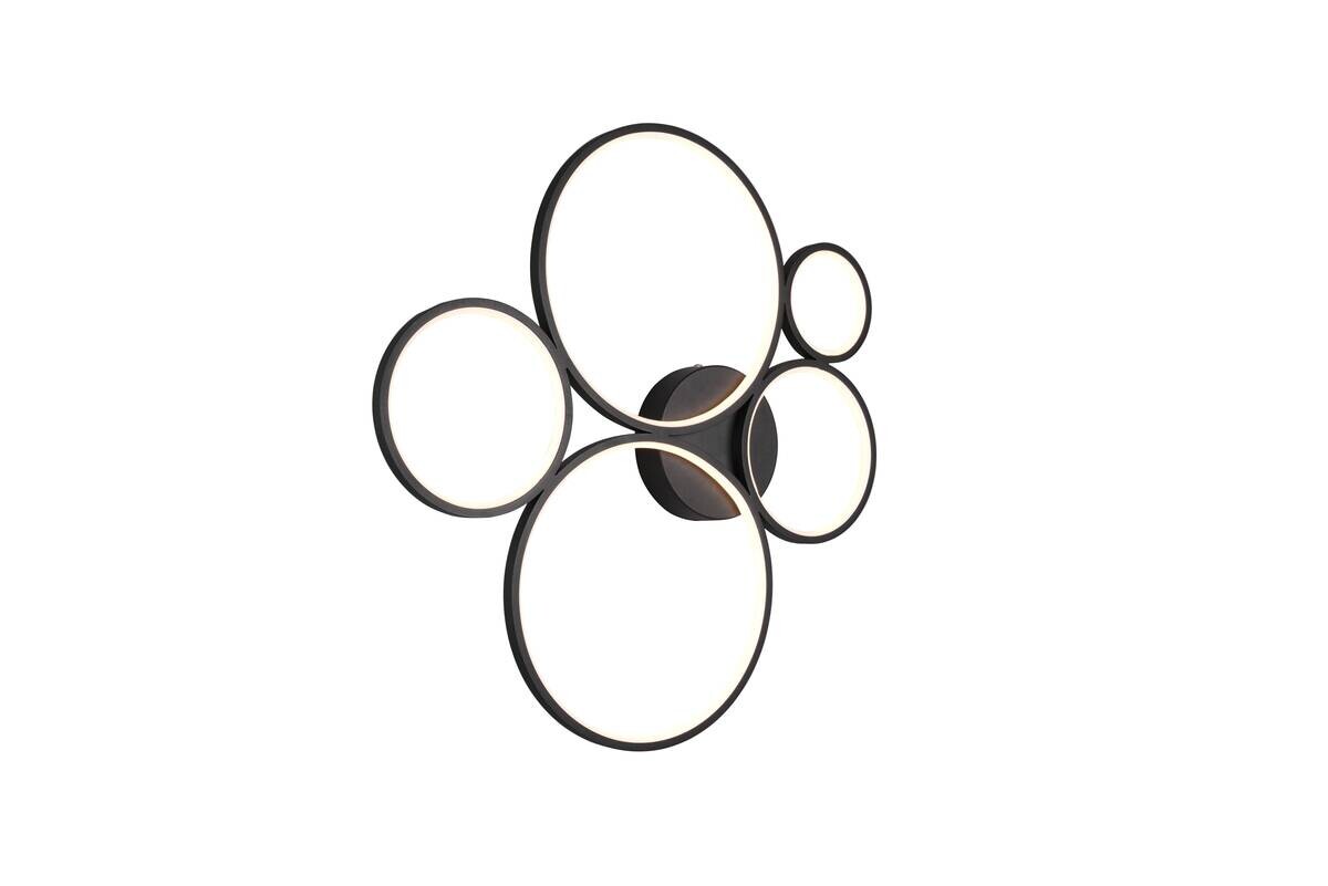 Reality LED-Deckenleuchte Rondo schwarz Metall B/H/L: ca. 53x5,5x59 cm