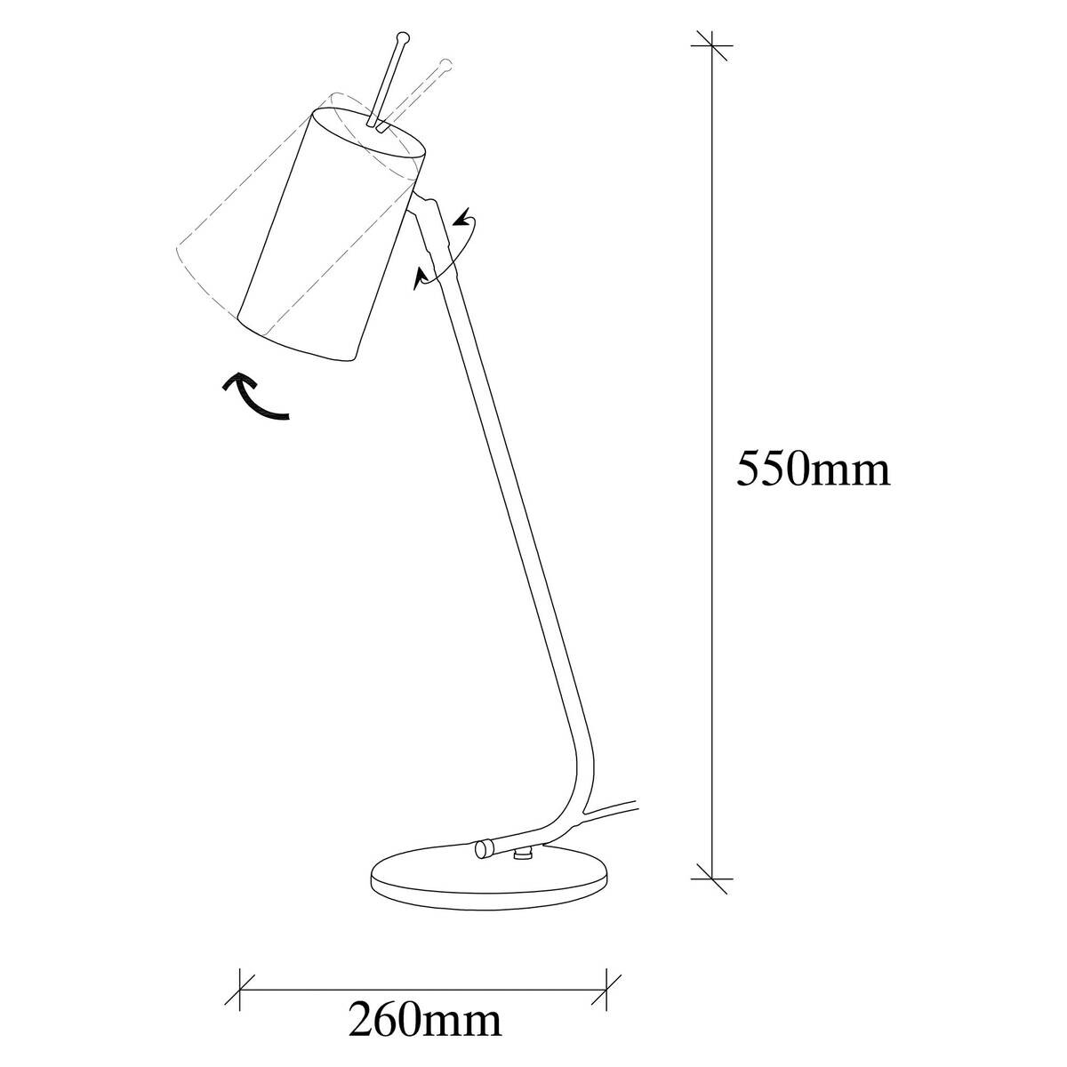 Opviq Tischleuchte Metall B/H/L: ca. 26x55x8 cm E27 1 Brennstellen