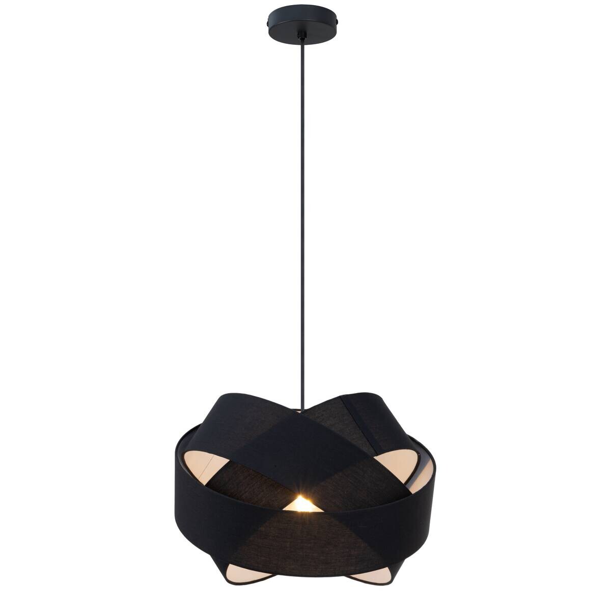 POCOline Pendelleuchte Amumu schwarz Metall H/D: ca. 120x38 cm E27 1 Brennstellen