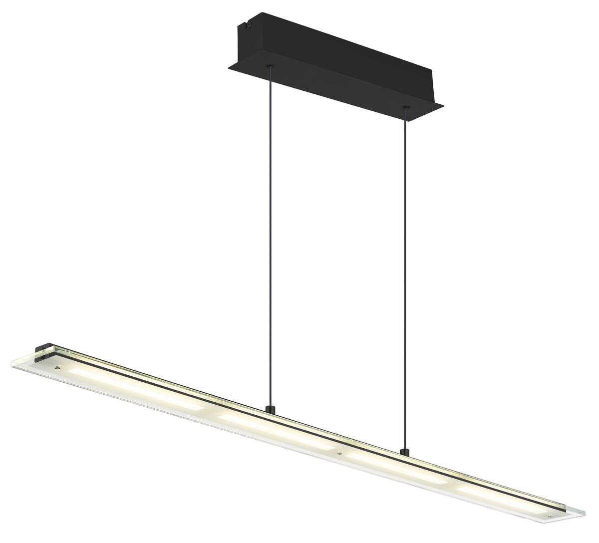 GLOBO LED-Pendelleuchte Novak schwarz Metall Glas B/L/D: ca. 9x115x150 cm