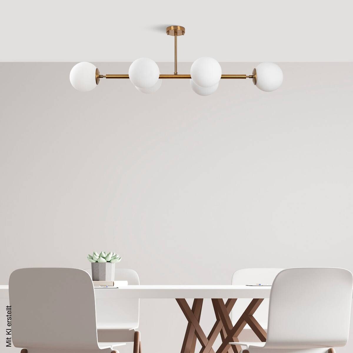 Opviq Deckenleuchte Fazli-10501 Glas B/H/T/L: ca. 110x35x40x110 cm E14 6 Brennstellen