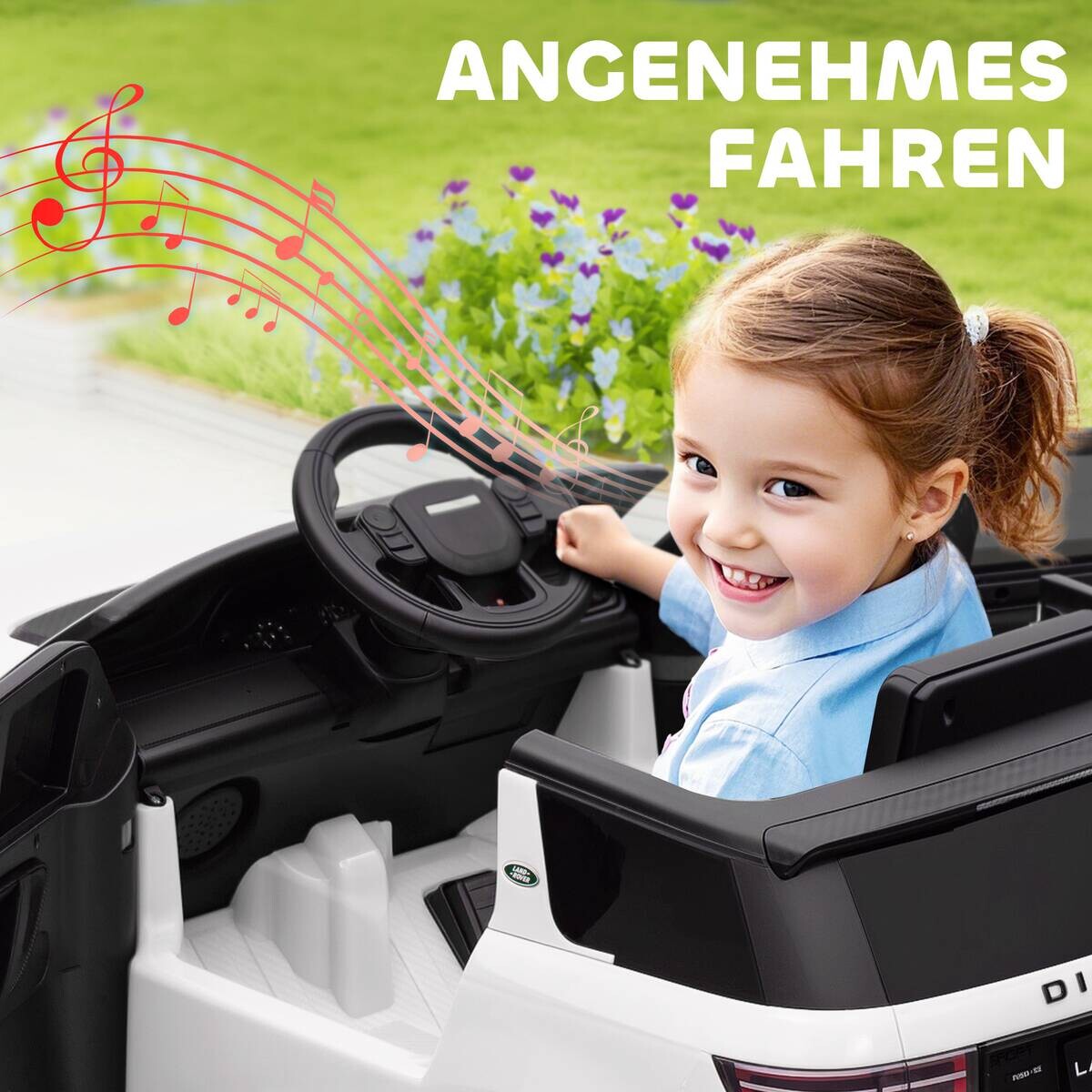 AIYAPLAY Kinder Elektroauto weiß B/H/L: ca. 65,5x51x106 cm