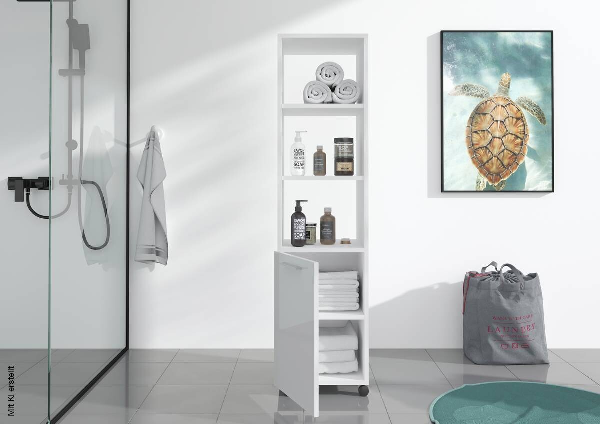 Rollregal Air weiß B/H/T: ca. 35x140x33 cm