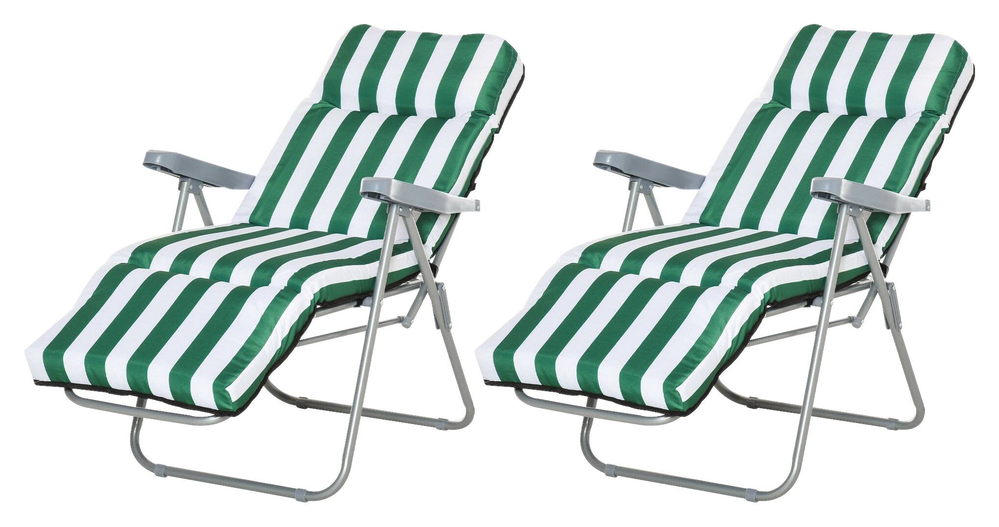Outsunny Gartenliege weiß Stahl B/H/L: ca. 75x102x60 cm